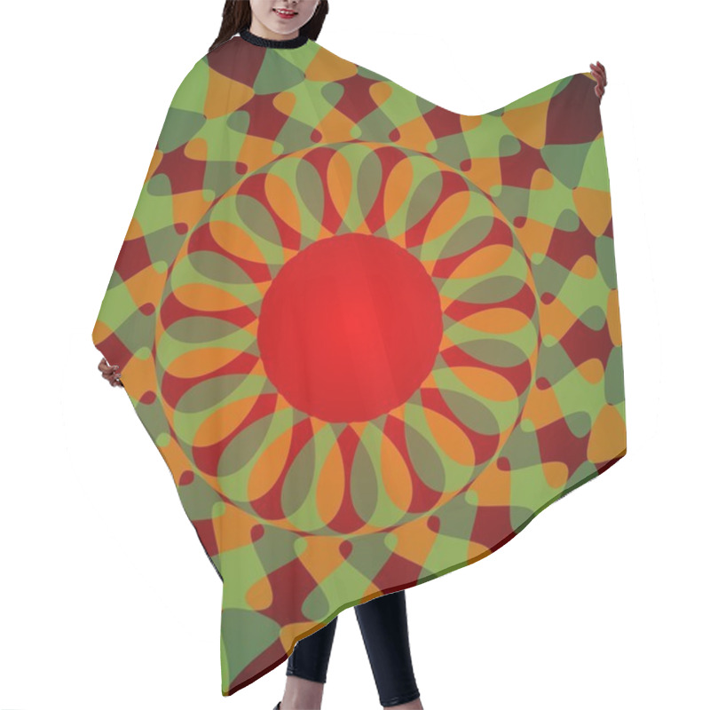 Personality  Abstract Tile With Green And Red Overlapping Circles Hair Cutting Cape