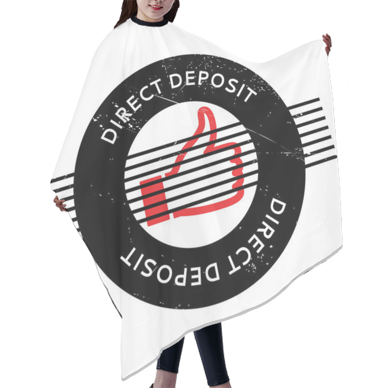 Personality  Direct Deposit Rubber Stamp Hair Cutting Cape