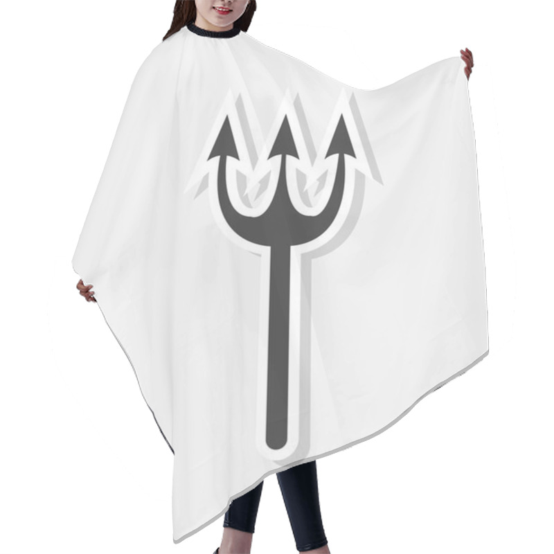 Personality  New And Creative Style Sticker On Background Devils Trident Hair Cutting Cape