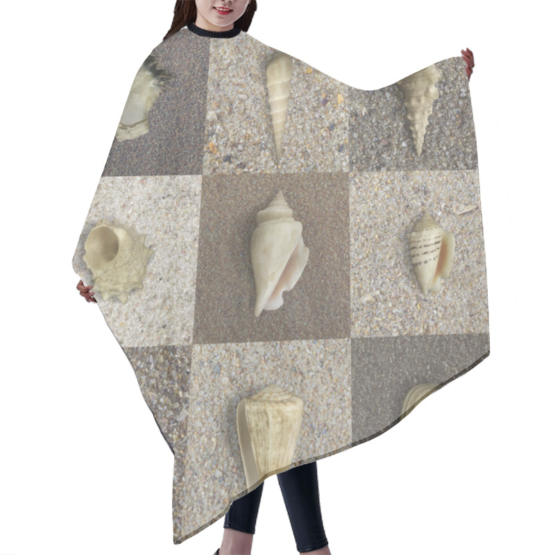 Personality  Seashells On Sand Hair Cutting Cape