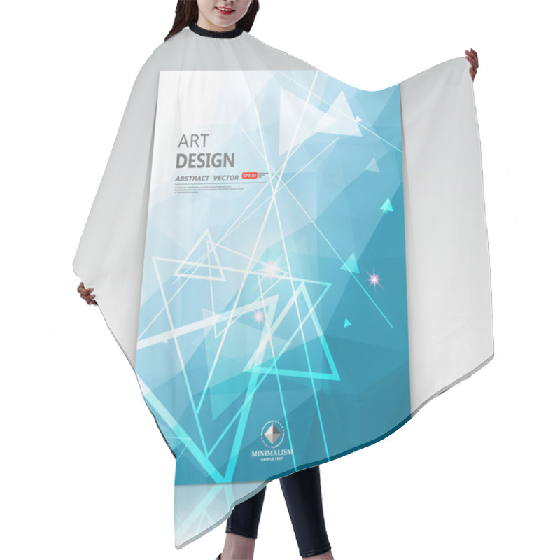 Personality  Abstract Composition. Blue Polygonal Texture. Triangle Part Construction. Brochure Title Sheet. Creative Figure Icon. Sapphire Diamond Facet. Crystal Glass Surface. Transparent Banner Form. Flyer Font Hair Cutting Cape