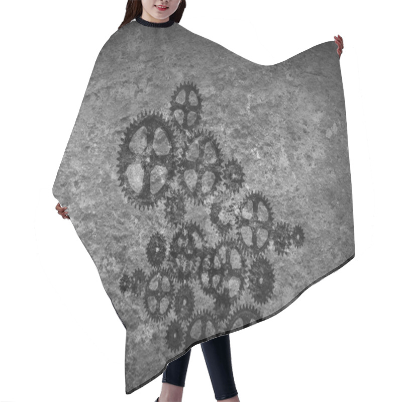 Personality  Cement Wall And Cogwheels Hair Cutting Cape