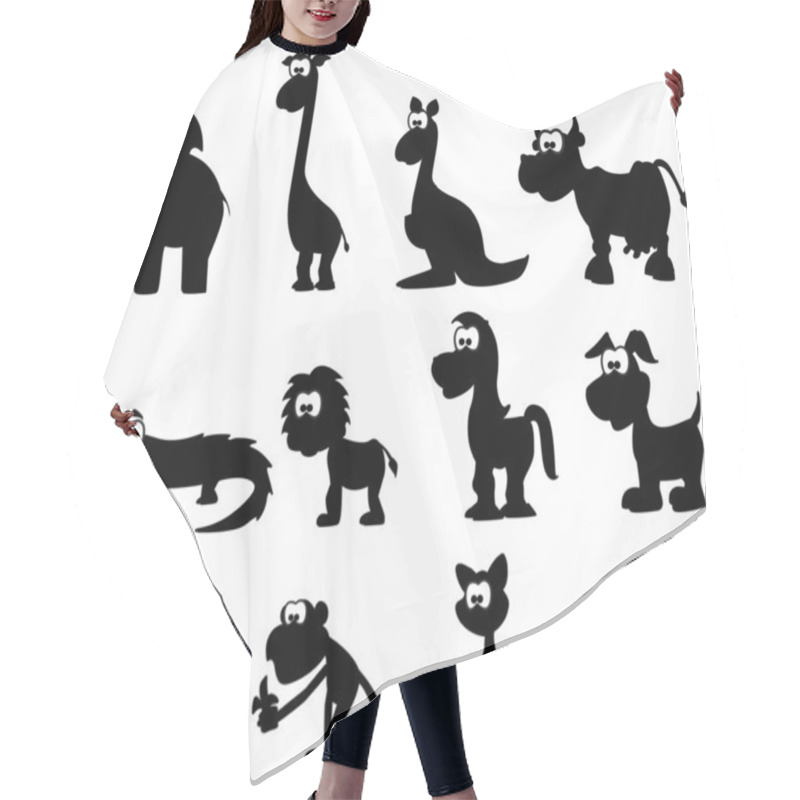 Personality  Cartoon Silhouettes Of Animals Hair Cutting Cape