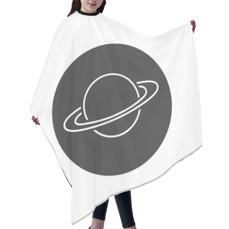 Personality  Saturn Line Icon In Flat Style. Planet Vector Illustration On White Isolated Background. Galaxy Space Business Hair Cutting Cape