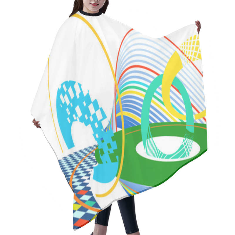 Personality  Abstract Picture Of A Rainbow Circles And Diamonds Hair Cutting Cape