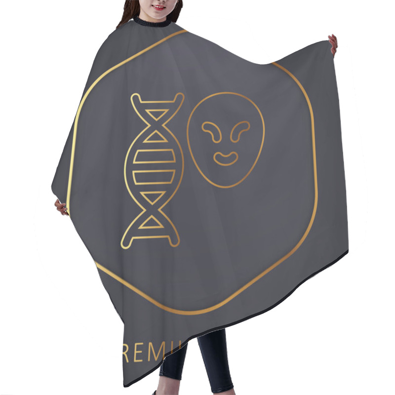 Personality  Alien Golden Line Premium Logo Or Icon Hair Cutting Cape