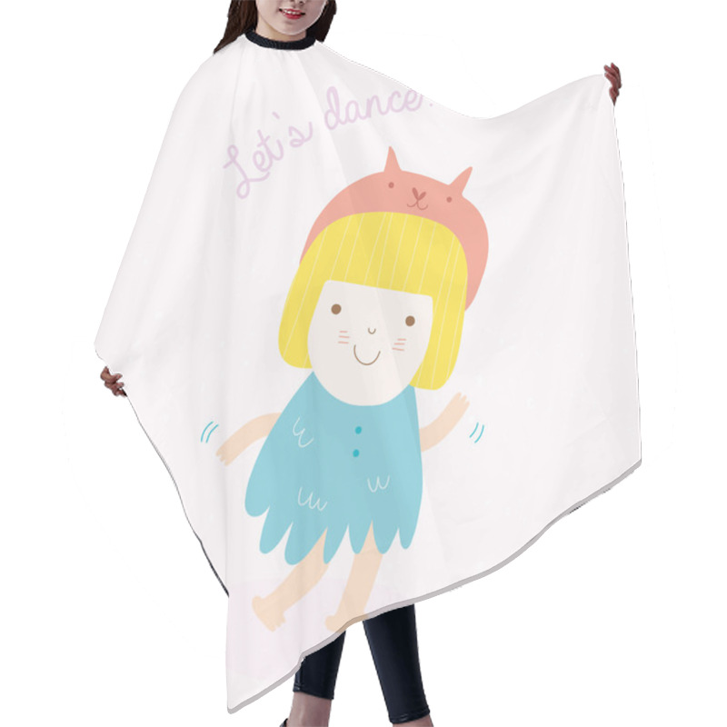 Personality  Cute Dancing Girl Cartoon. Hair Cutting Cape