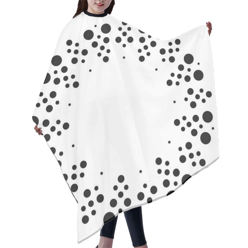 Personality  Dotted Motif. Bursting, Concentric Circle Element. Vector. Hair Cutting Cape