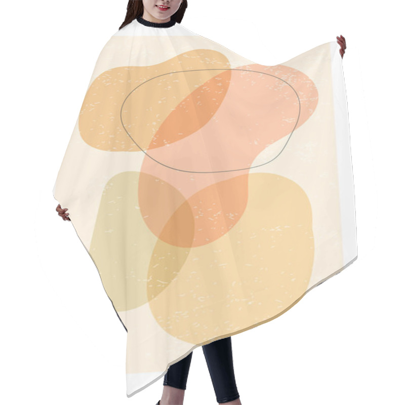 Personality  Minimalist Design Poster With Abstract Organic Shapes Composition Hair Cutting Cape