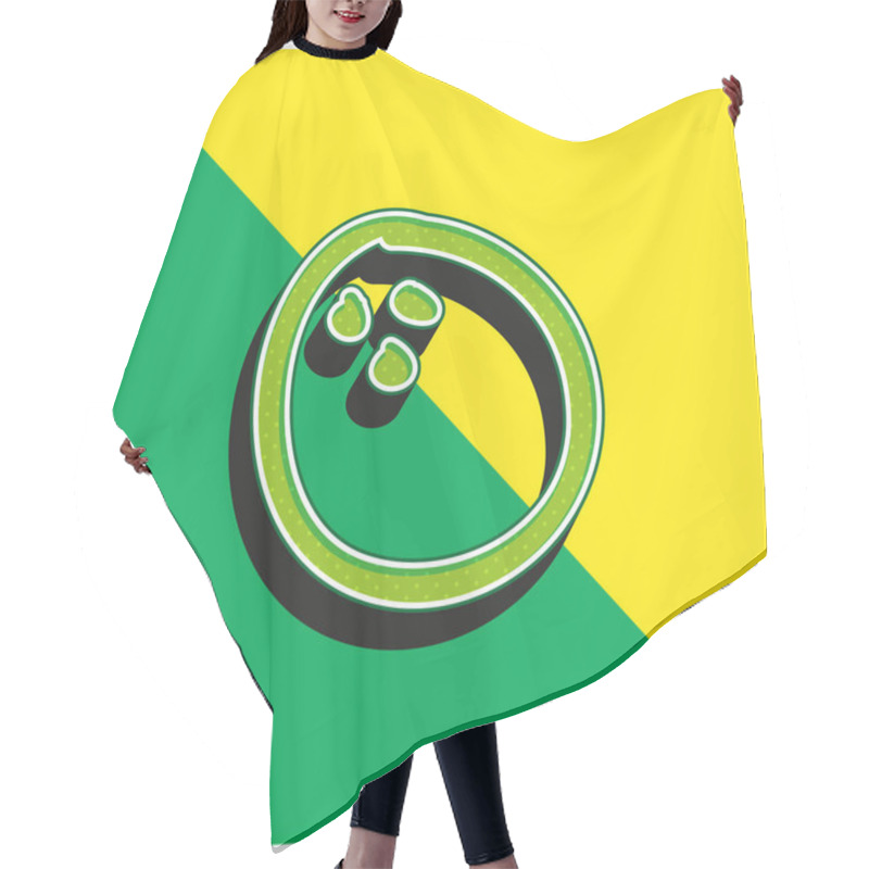 Personality  Ball Beach Entertainment Hand Drawn Toy Green And Yellow Modern 3d Vector Icon Logo Hair Cutting Cape