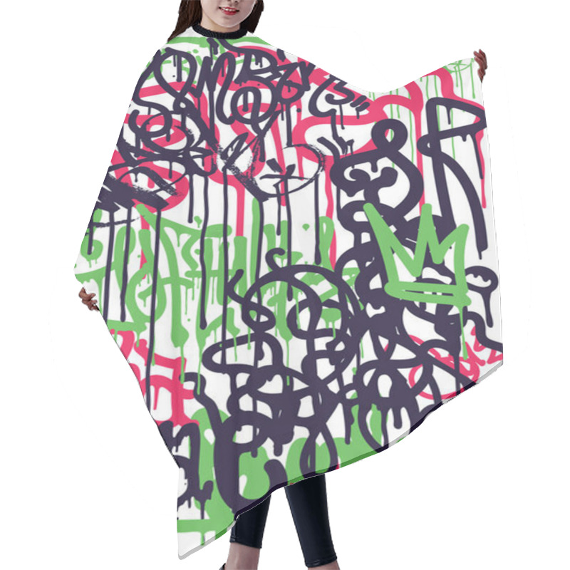 Personality  Background Graffiti Stickers Hair Cutting Cape