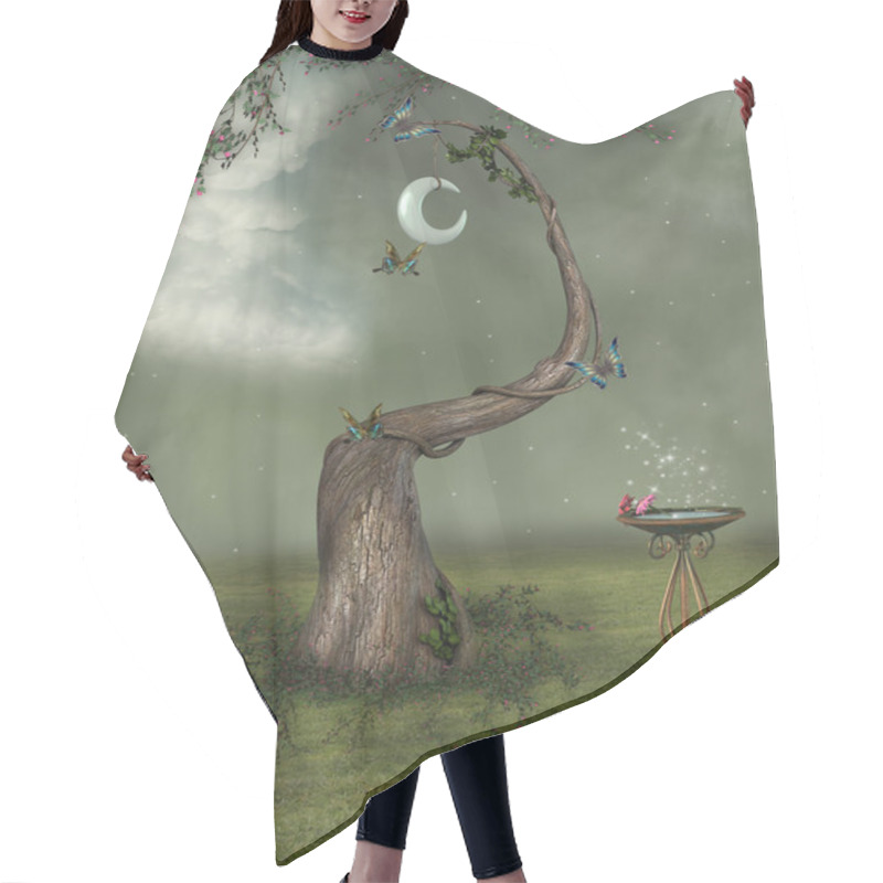 Personality  Fantasy Landscape Hair Cutting Cape