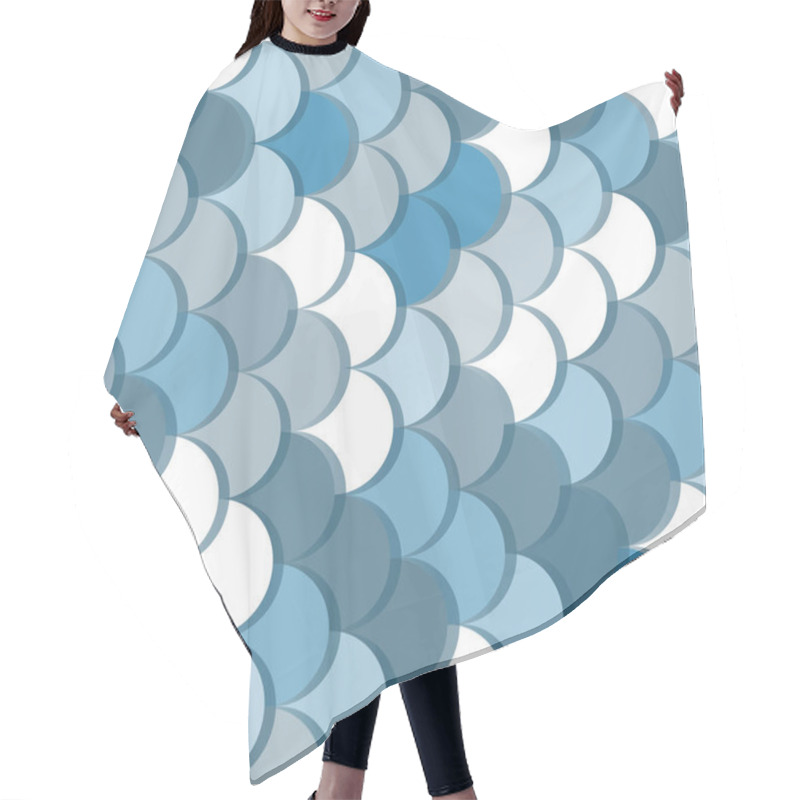 Personality  Paper Scales Seamless Vector Squama Blue Pattern Hair Cutting Cape