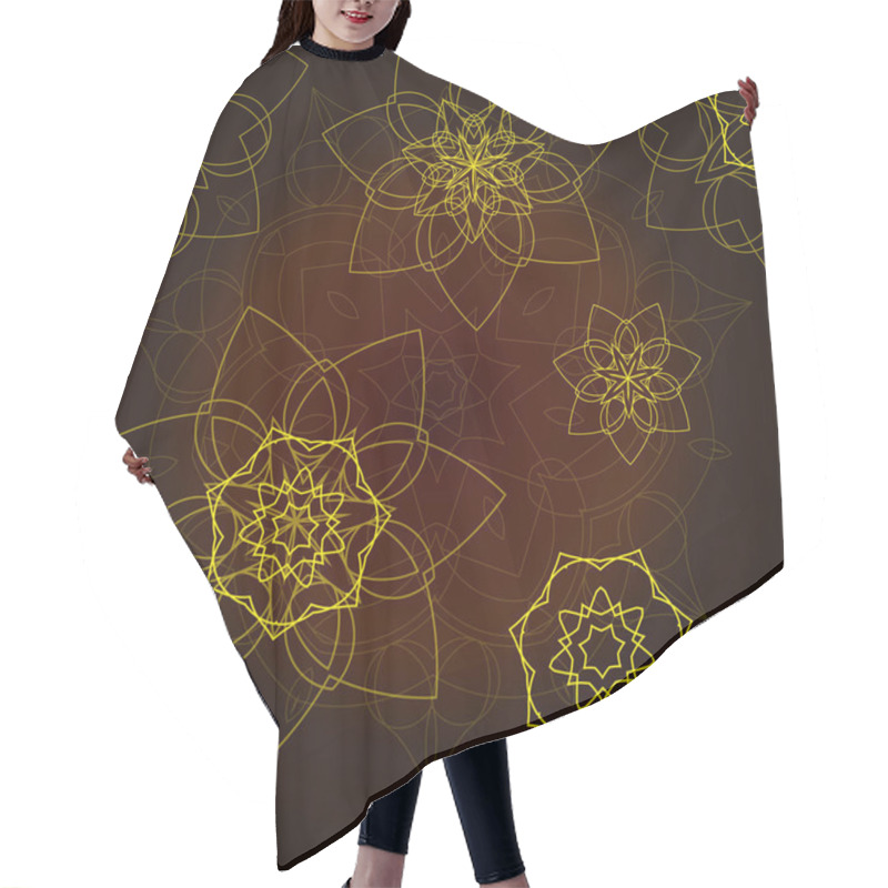 Personality  Brown Seamless Pattern With Floral Mandala Hair Cutting Cape