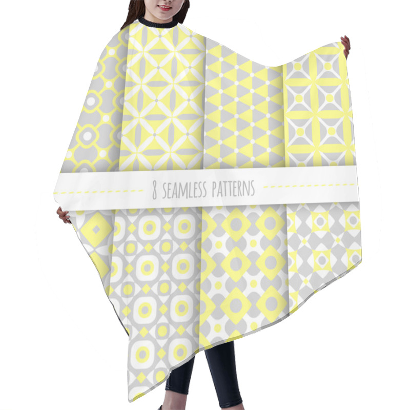 Personality  Set Of Seamless Geometric Patterns Hair Cutting Cape