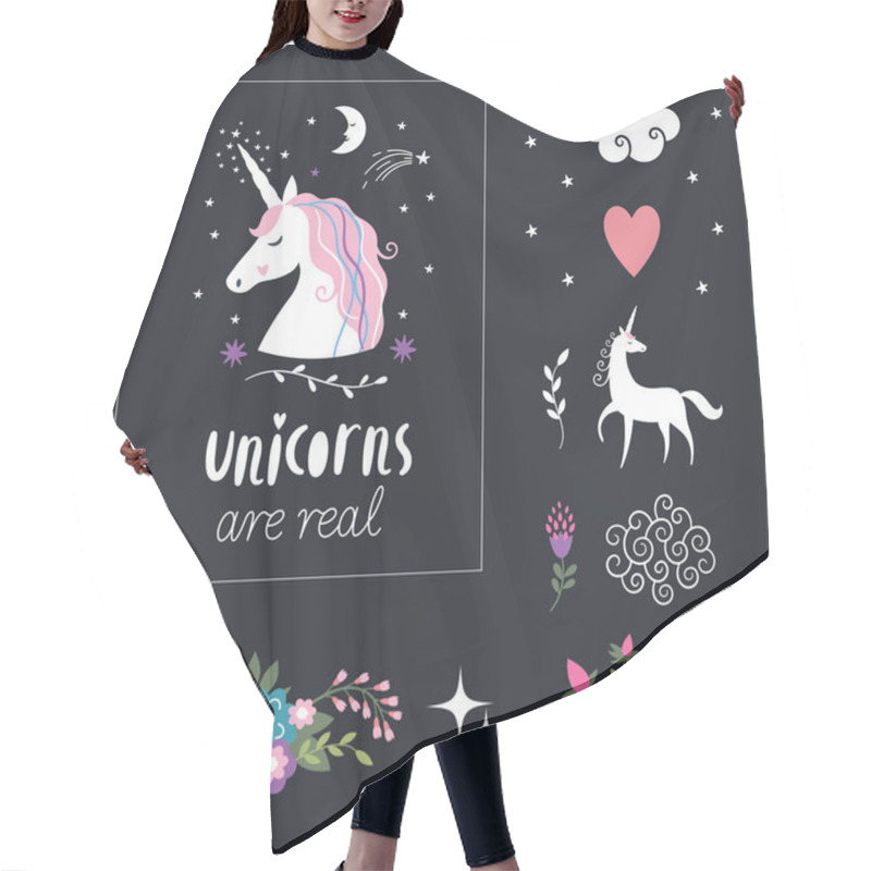 Personality  Unicorns Fairy Tale Background Hair Cutting Cape