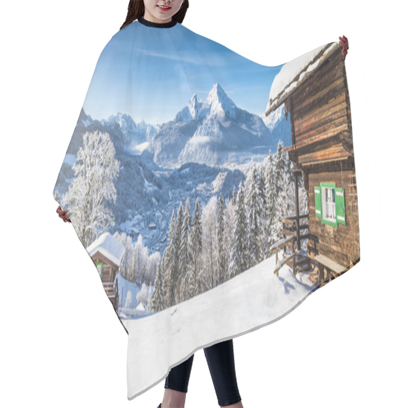 Personality  Winter Wonderland In The Alps With Traditional Mountain Chalets Hair Cutting Cape