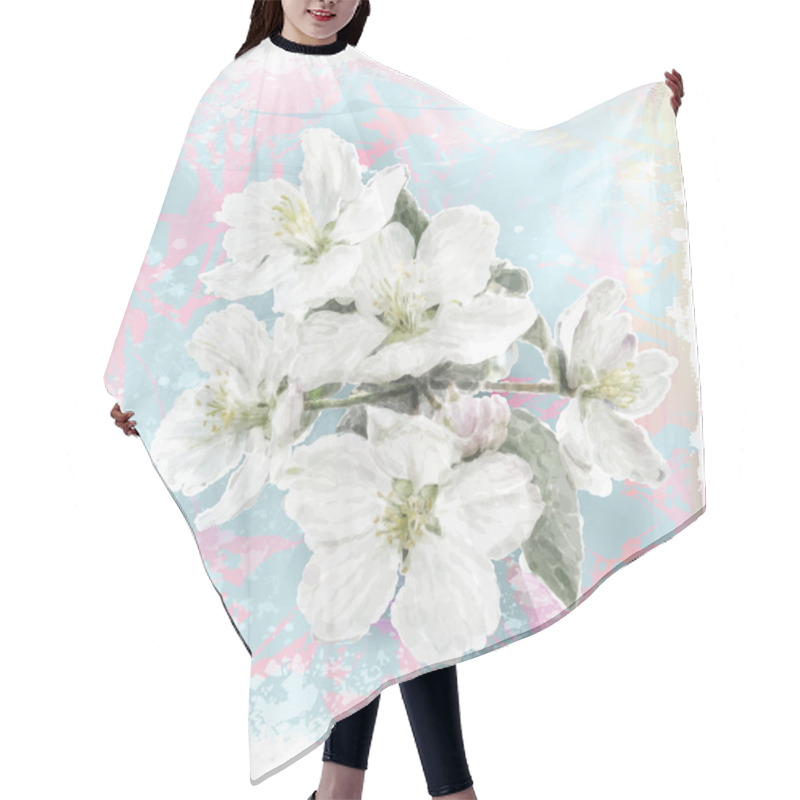 Personality  Apple Flower Blossoms In Full Bloom Hair Cutting Cape