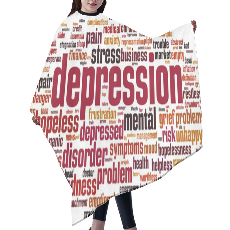 Personality  Depression Word Cloud Hair Cutting Cape