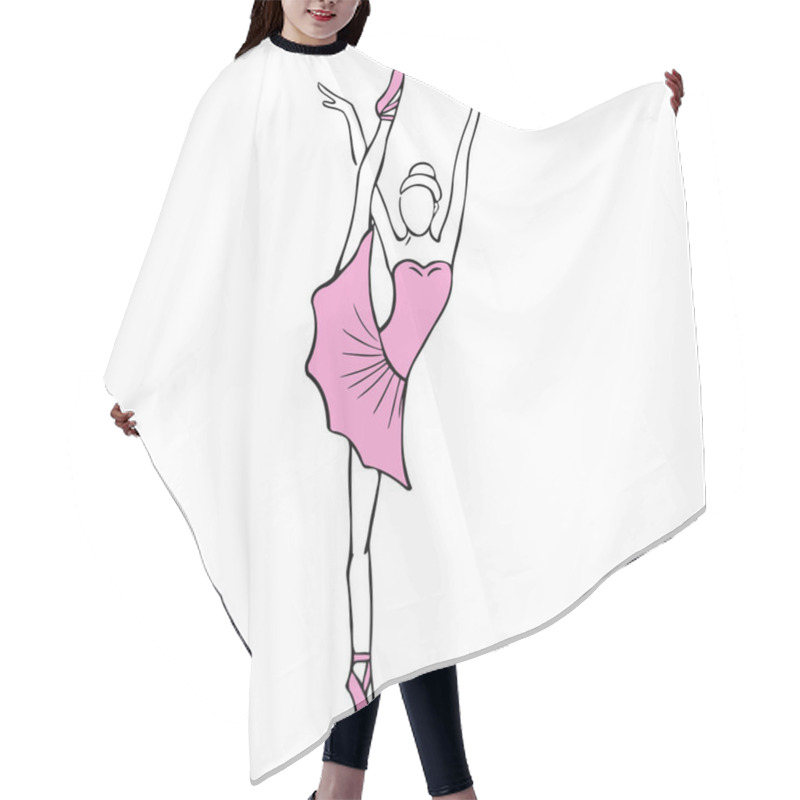 Personality  Beautiful Hand Drawn Ballerina Stock Illustration Hair Cutting Cape