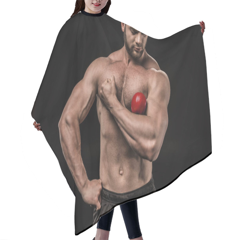 Personality  Shirtless Man With Apple Hair Cutting Cape