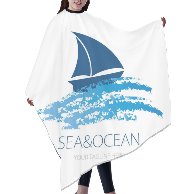 Personality  Vector Logo Design Of Ocean Sea Water Beach Summer Sailing Tourism For Travel,tour, Yacht, Hotel Ship, Hair Cutting Cape