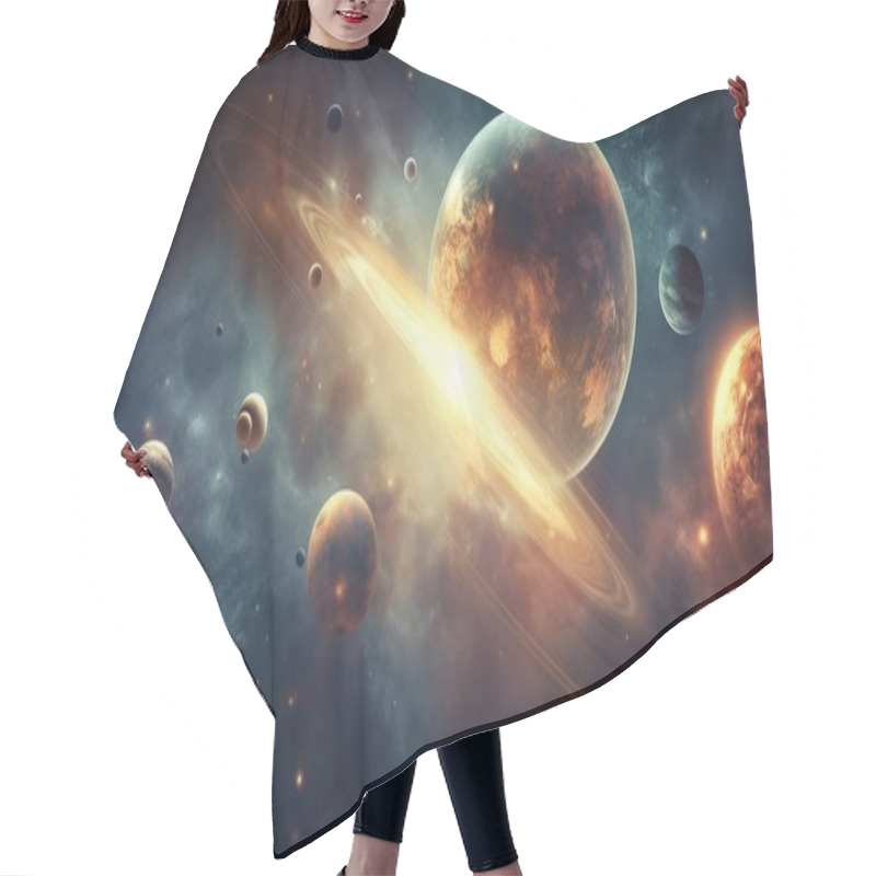 Personality  Planets With Stars, Space Galaxy Background, Background With Space And Planets, Planets In The Space With Stars Hair Cutting Cape