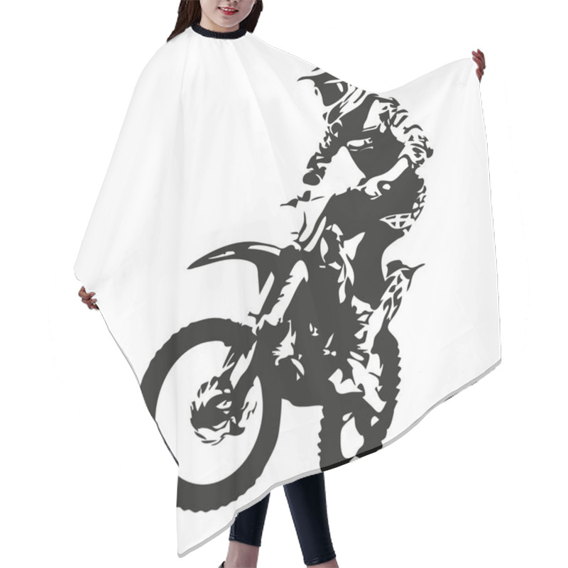 Personality  Motocross Rider, Vector Hair Cutting Cape