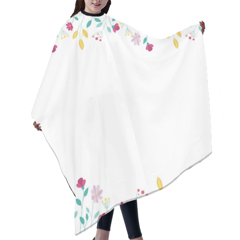 Personality  Floral Frame Design Elements On White Background Hair Cutting Cape