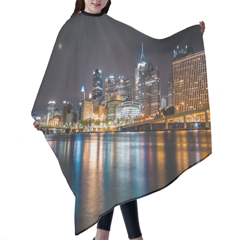 Personality  Pittsburgh Downtown Skyline By Night Hair Cutting Cape