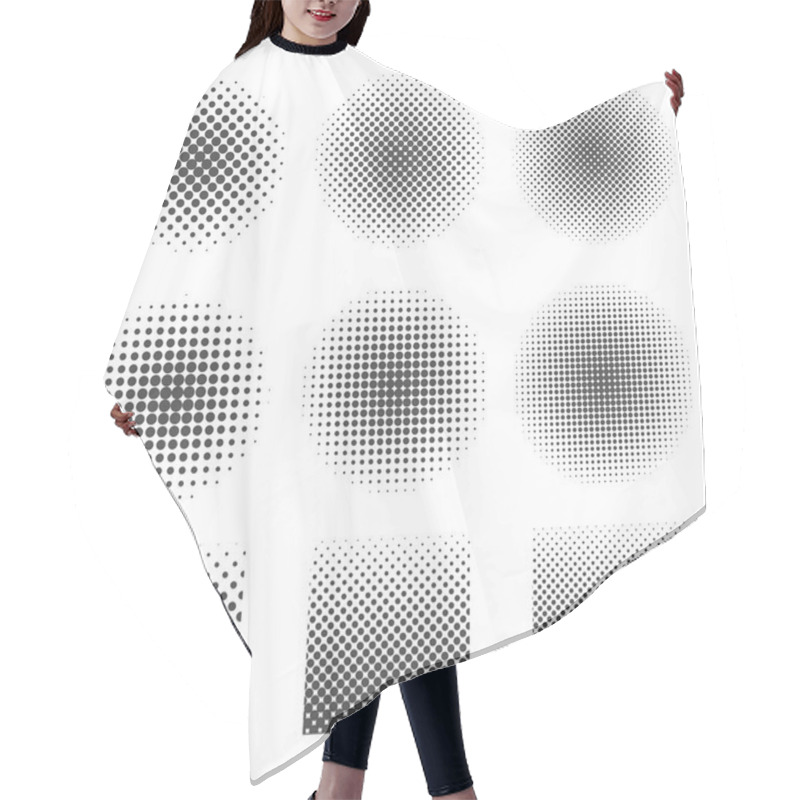 Personality  Abstract Halftone Set Of Circles And Square. You Can Use As An Art Element Tools For Various Details. Vector Eps10 Hair Cutting Cape