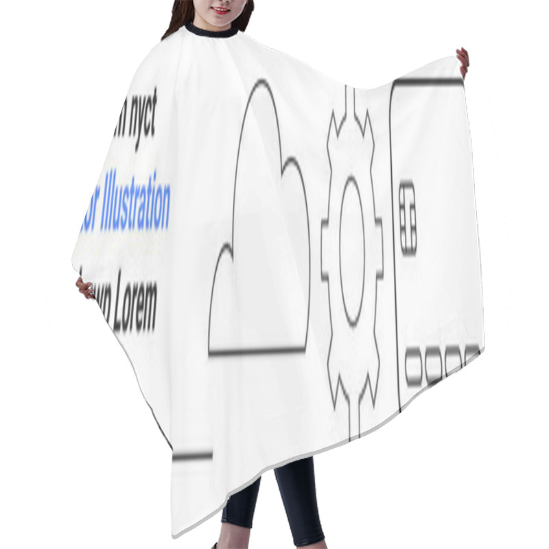 Personality  Cloud, Gear, ATM Card On White Background. Ideal For Technology, Cloud Computing, Finance, Online Banking, Digital Transactions Fintech Process Automation. Landing Page Hair Cutting Cape