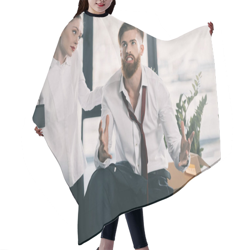 Personality  Young Fired Businessman  Hair Cutting Cape