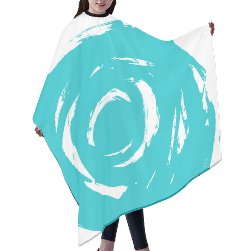 Personality  Turquoise Brushstroke Circle Shape Hair Cutting Cape