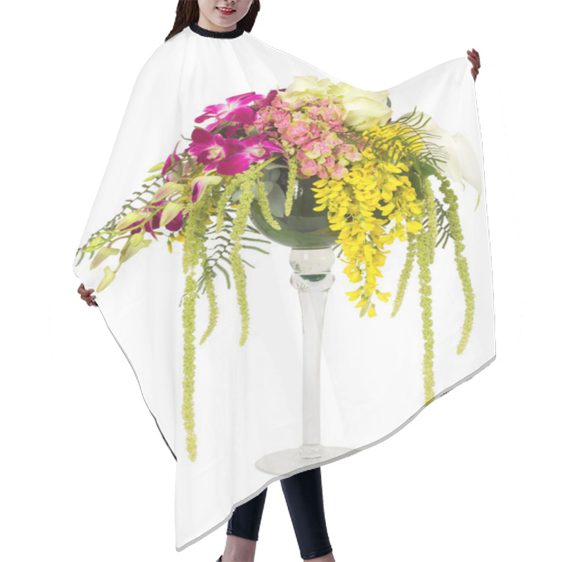 Personality  Colourfull Floral Arrangement Hair Cutting Cape