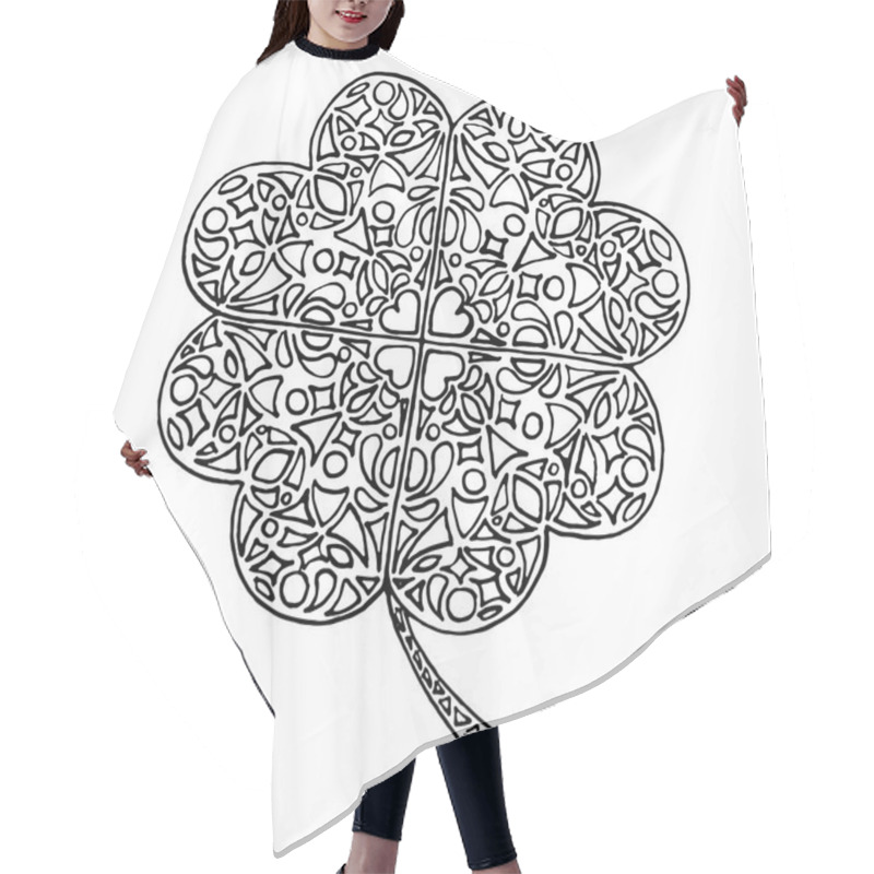 Personality  Doodle Zentangle Clover Shamrock Saint Patrick's Day Vector Isolated Hair Cutting Cape