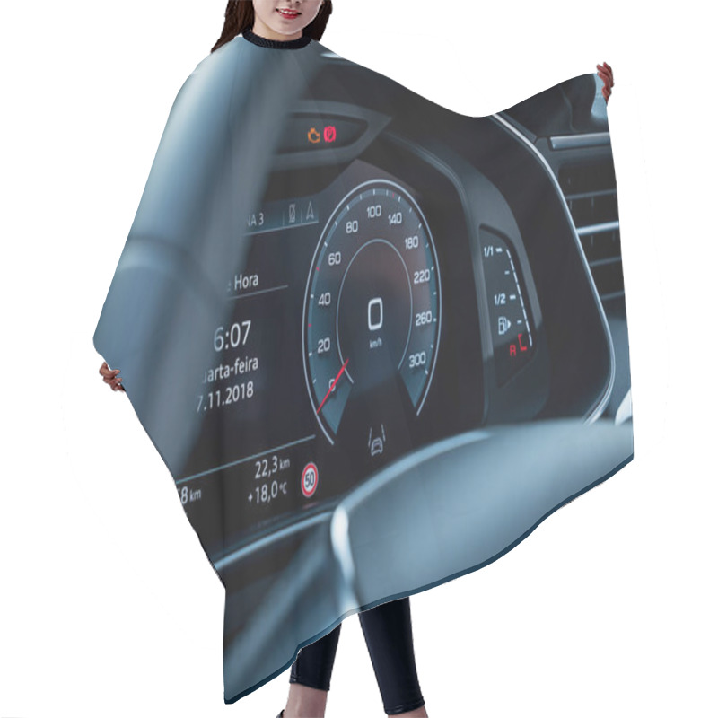 Personality  Blue And Black High-tech Full Digital Car Dashboard Hair Cutting Cape