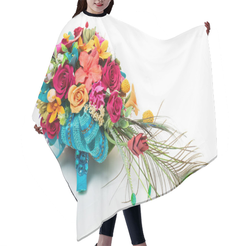 Personality  Oriental Wedding Bouquet Hair Cutting Cape