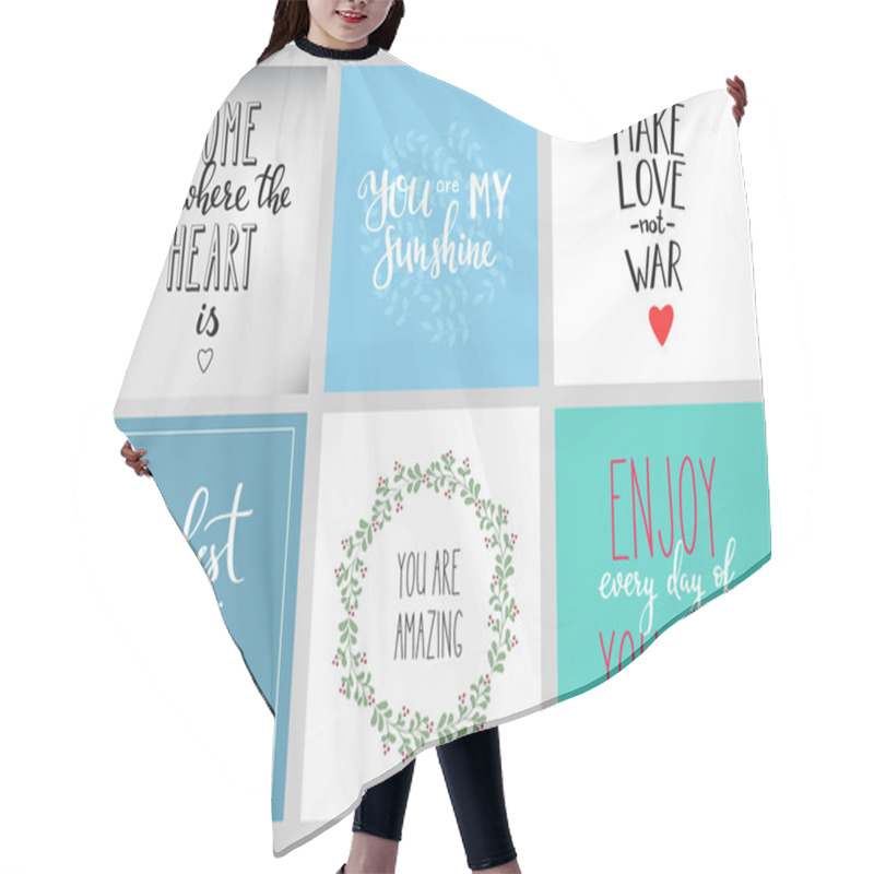 Personality  Lettering Postcard Quotes Set Hair Cutting Cape