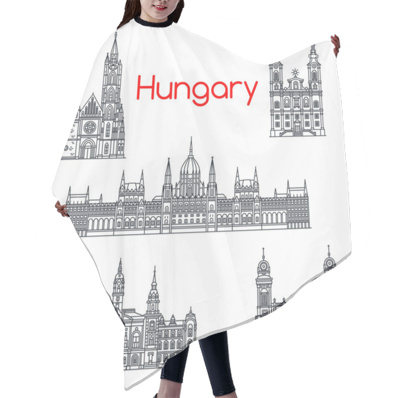 Personality  Architecture Of Hungary Buildings Vector Icons Hair Cutting Cape