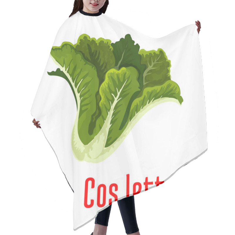 Personality  Fresh Green Lettuce Icon, Cartoon Style Hair Cutting Cape