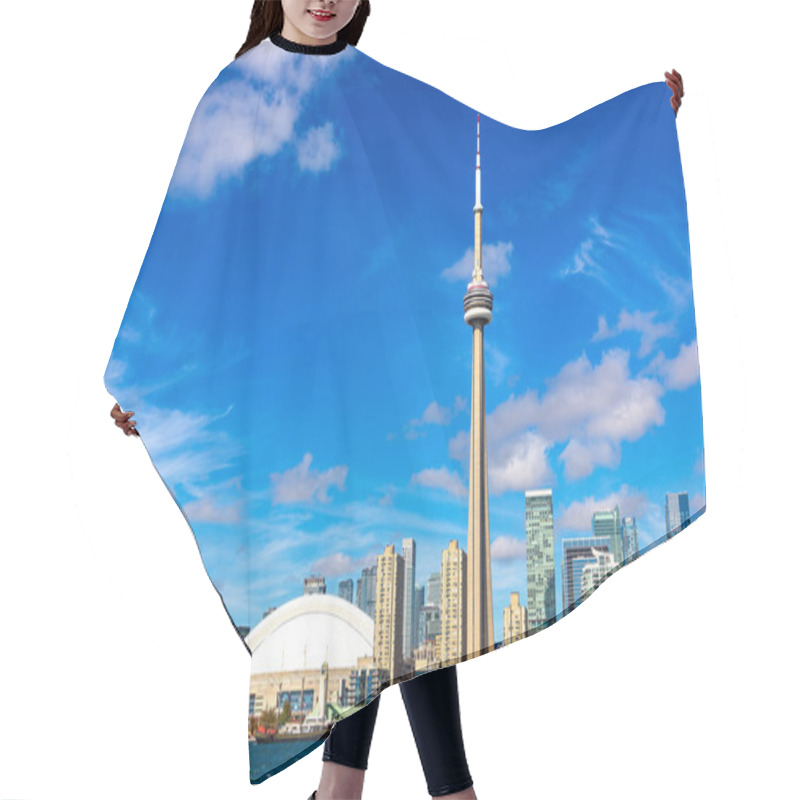 Personality  Panoramic View Of Toronto Cityscape  In A Sunny Day, Ontario, Canada Hair Cutting Cape