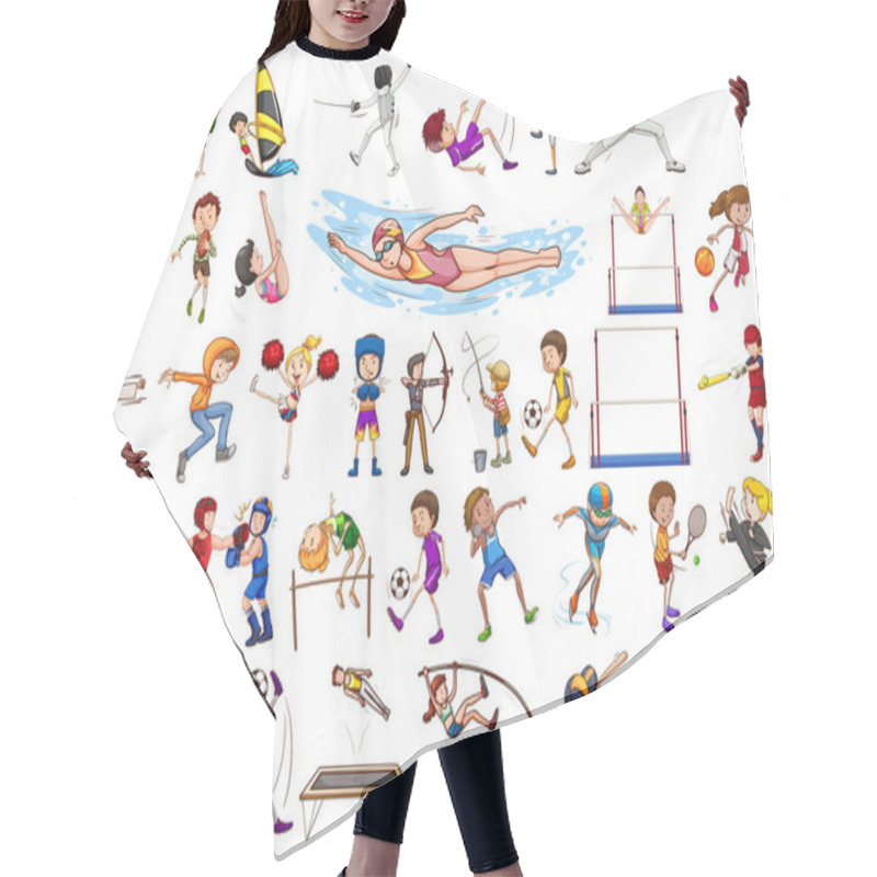 Personality  Sport Activities By Boys, Girls, Kids, Athletes Isolated Hair Cutting Cape