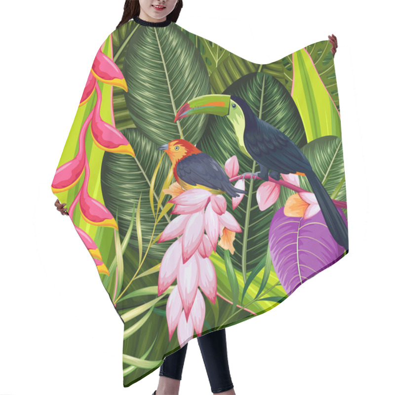 Personality  Exotic Tropical Background Hair Cutting Cape