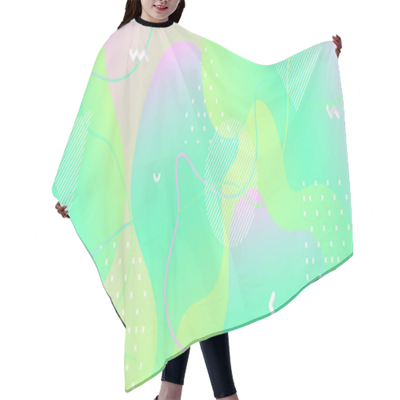 Personality  Memphis Pastel Poster. Geometric Liquid Shapes.  Hair Cutting Cape