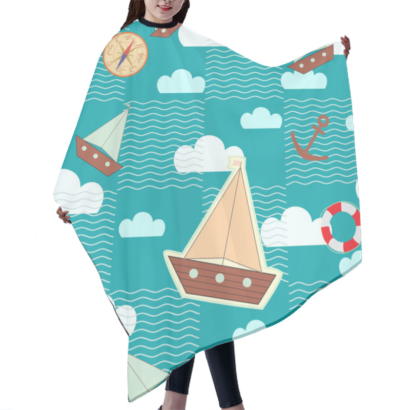 Personality  Sailor's Dream Seamless Pattern Hair Cutting Cape