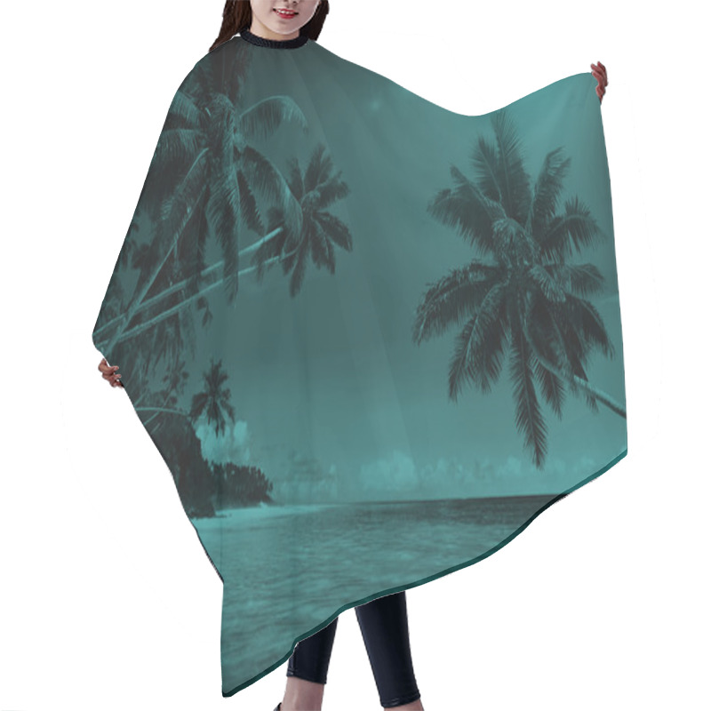 Personality  Tropical Paradise Beach Concept Hair Cutting Cape