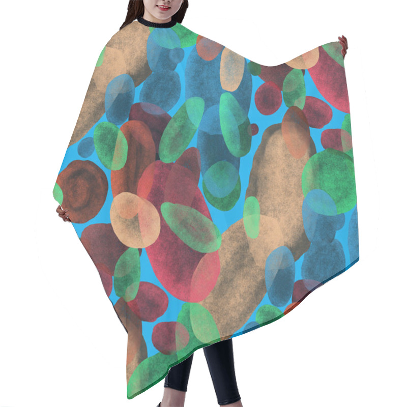 Personality  Watercolor Abstract Seamless Pattern. Creative Texture With Bright Abstract Hand Drawn Elements. Abstract Colorful Print. Hair Cutting Cape