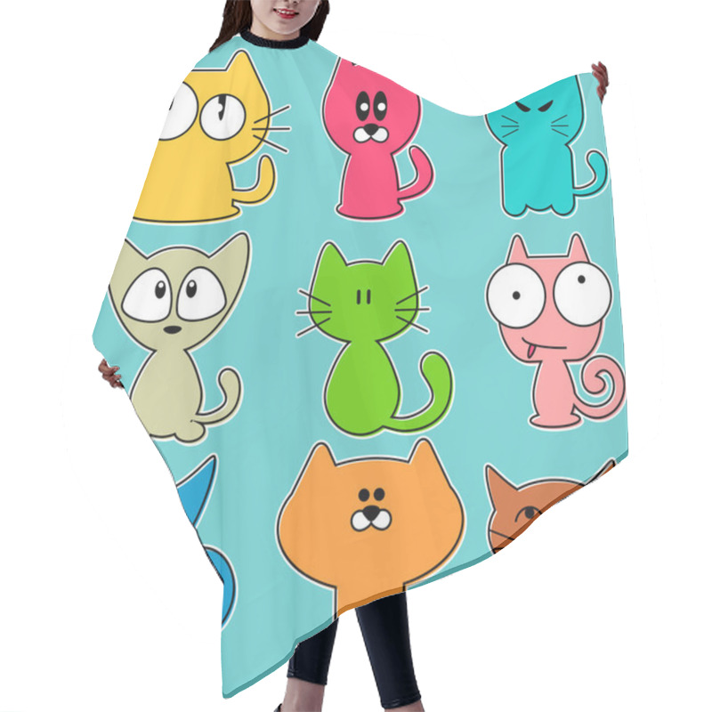 Personality  Cute Funny Cats Set Hair Cutting Cape