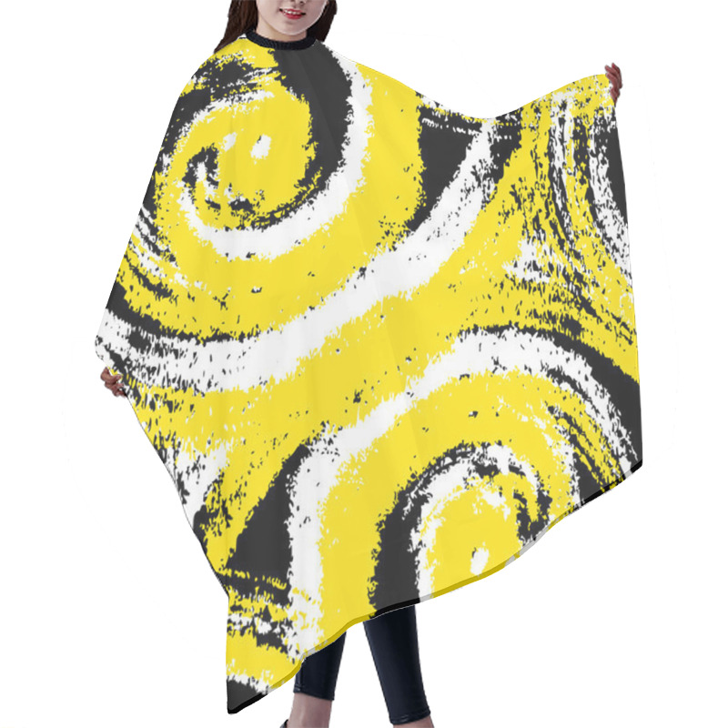 Personality  Seamless Pattern With Bold Swirling Brush Strokes Hair Cutting Cape